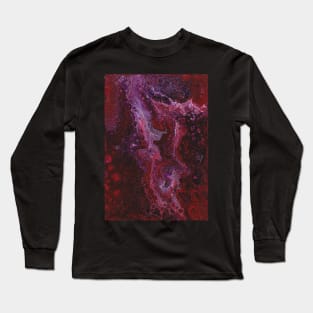 Deep dark red purple paint pour Long Sleeve T-Shirt